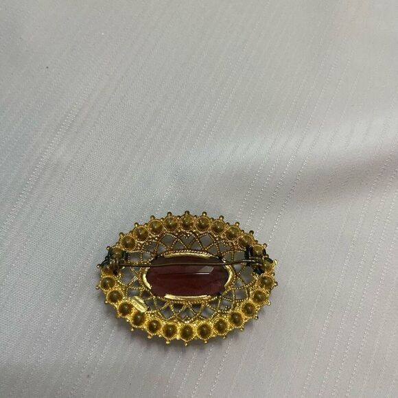 Vintage Brooch Signed Czechoslovakia Bohemian Pin Rare - Picture 6 of 6